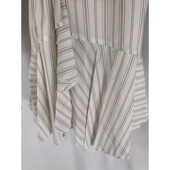 ALC Enzo Striped Puff Sleeve Wrap Dress Women's Size 12 New Cotton Silk - Picture 7 of 9